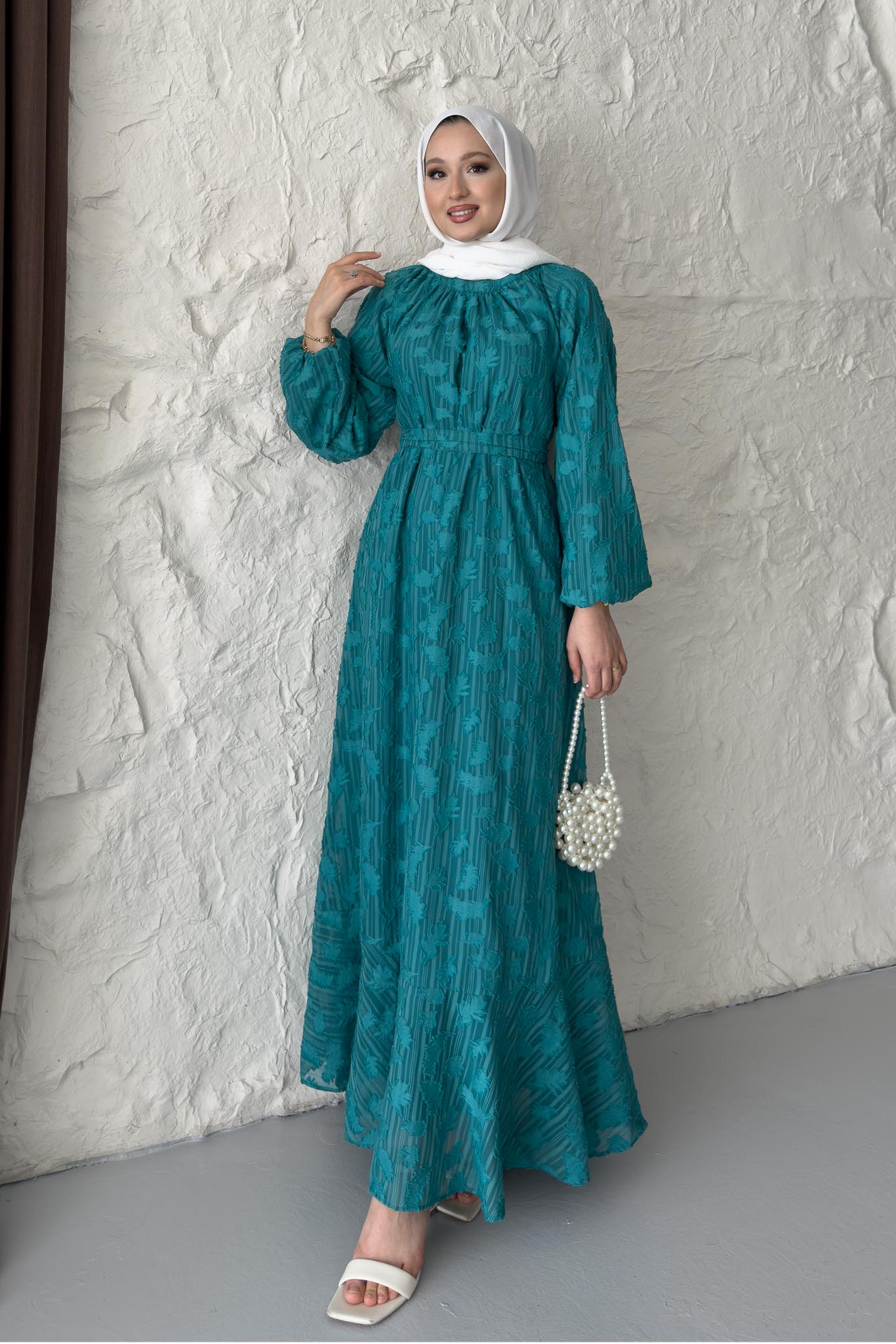 Layer Yaprak Desen Elbise Benetton