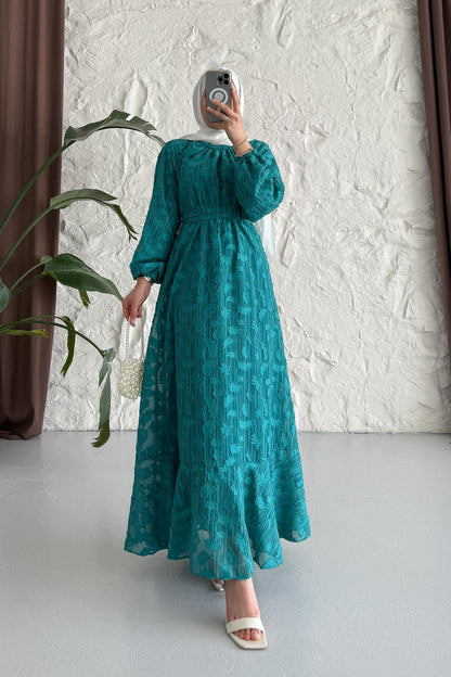 Layer Yaprak Desen Elbise Benetton