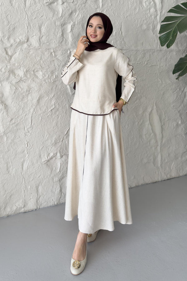 Tied Kimono Set Anthracite