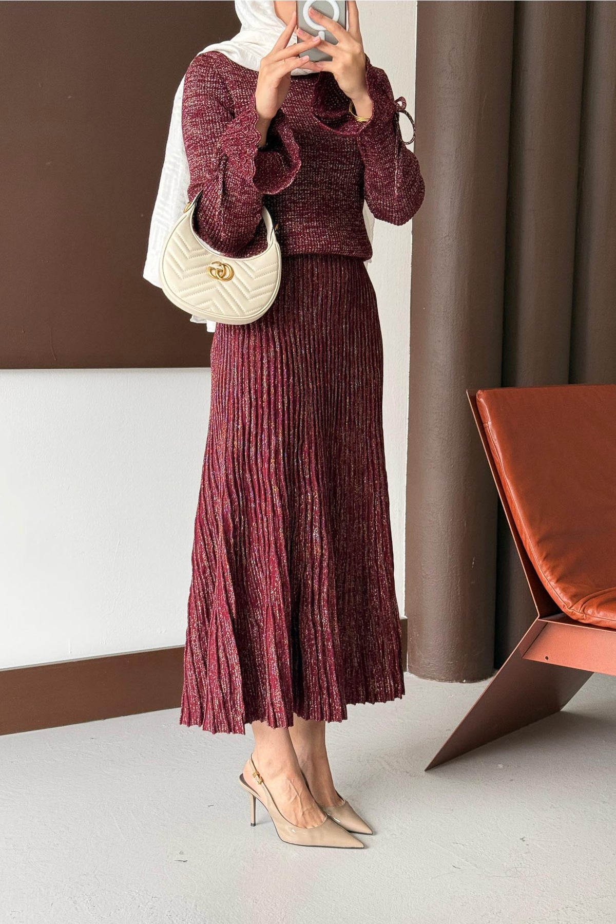 Minimal Balloon Sleeve Suit Gray