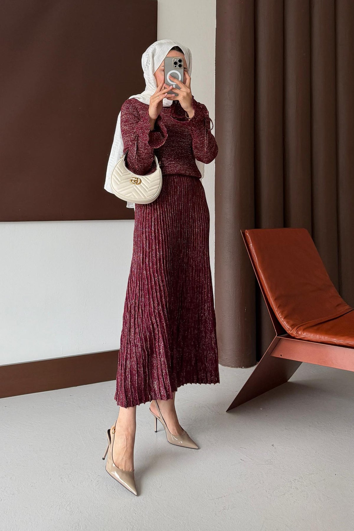 Minimal Balloon Sleeve Suit Gray