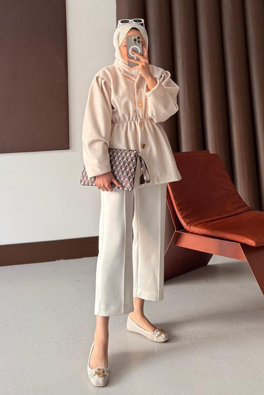 Ajda Pleated Skirt Set Petrol