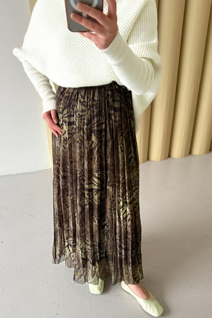 Tied Linen Skirt Beige