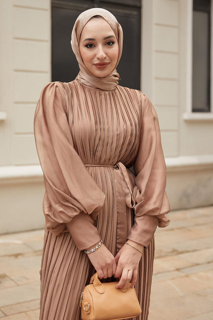 Pırlanta Abiye Elbise Taba