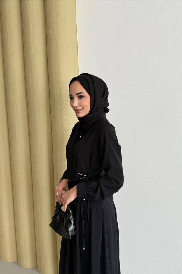 Ajda Pleated Skirt Set Petrol