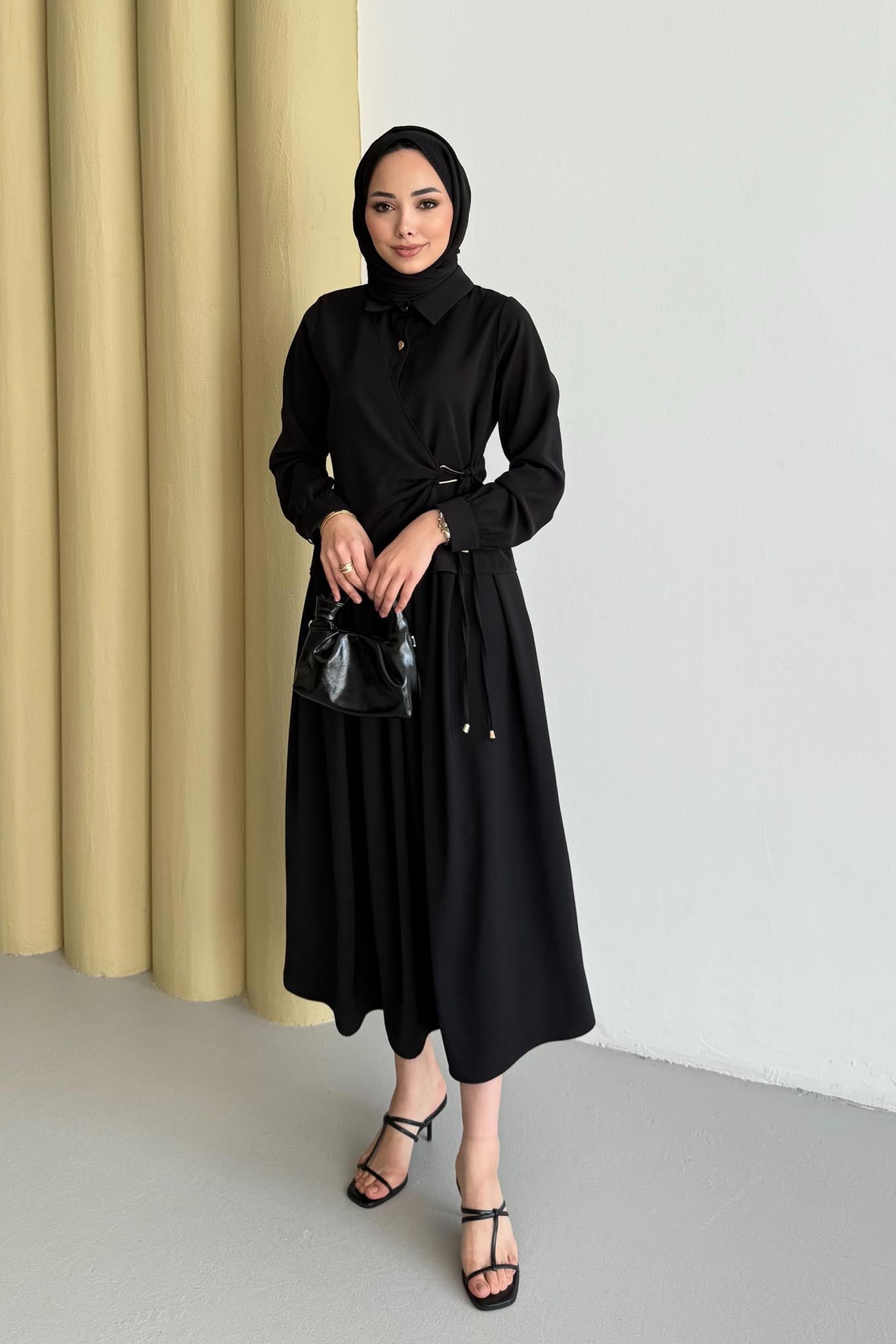 V Tokalı Takım Siyah