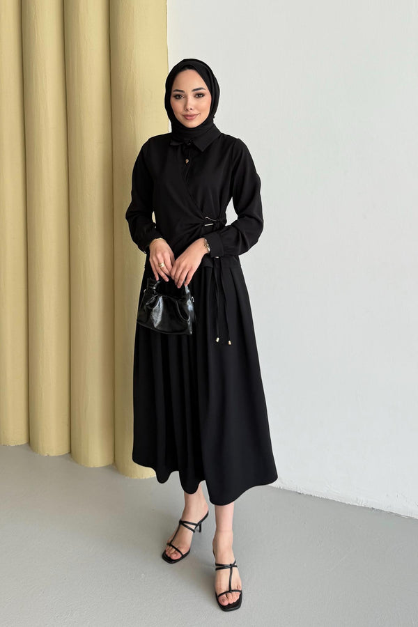 Ajda Pleated Skirt Set Petrol
