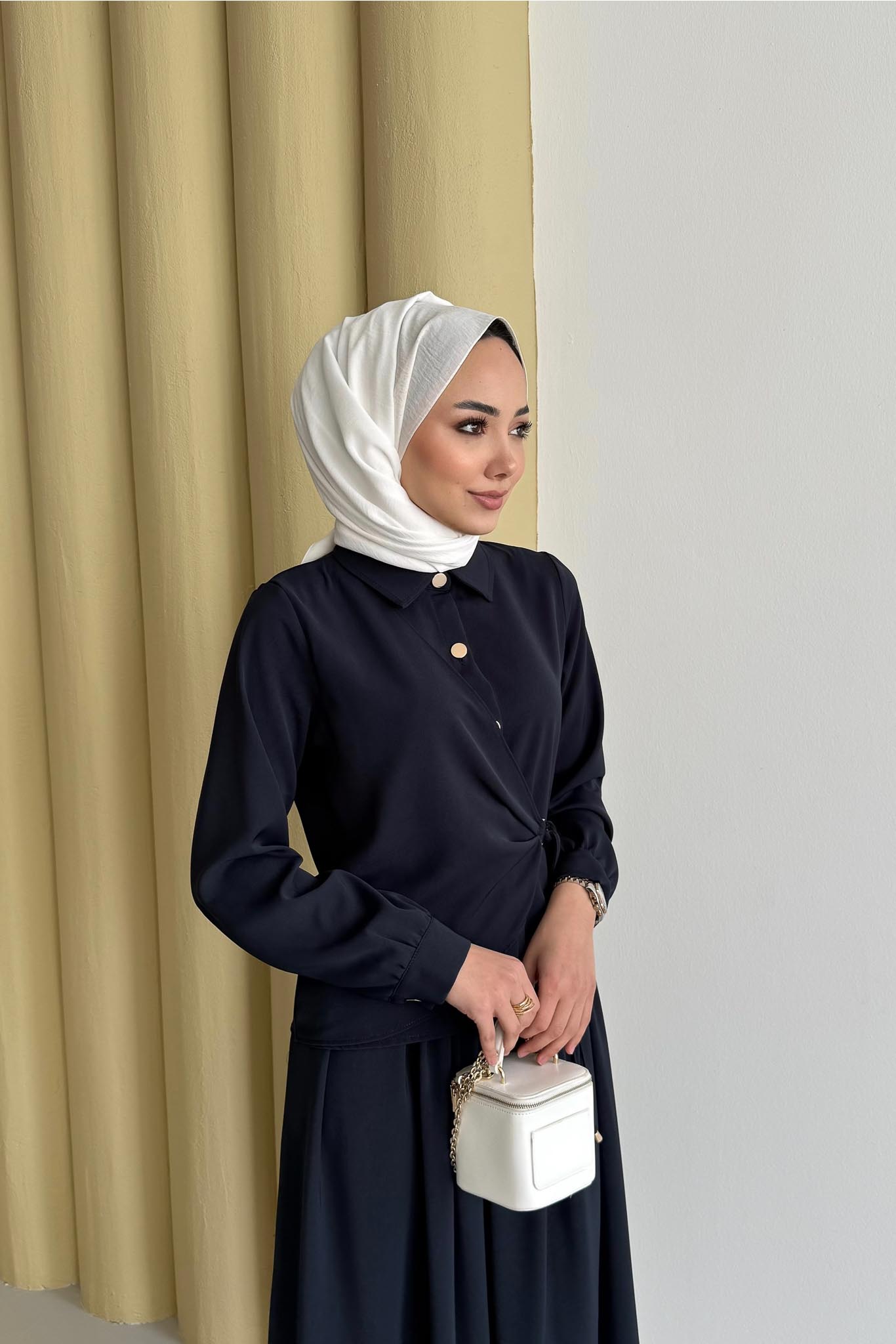 Ajda Pleated Skirt Set Petrol