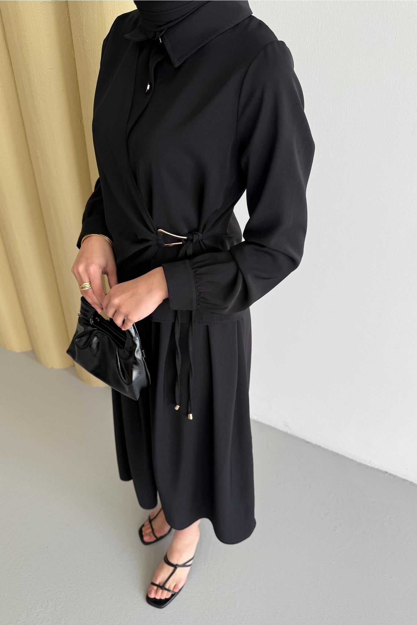 Ajda Pleated Skirt Set Petrol
