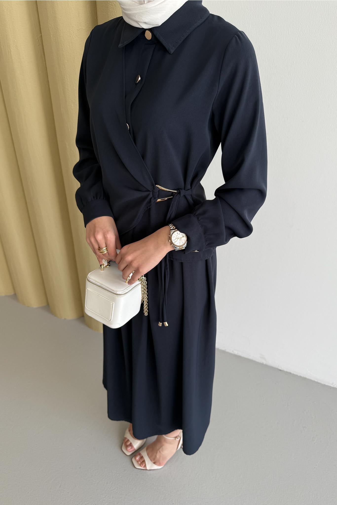 Ajda Pleated Skirt Set Petrol