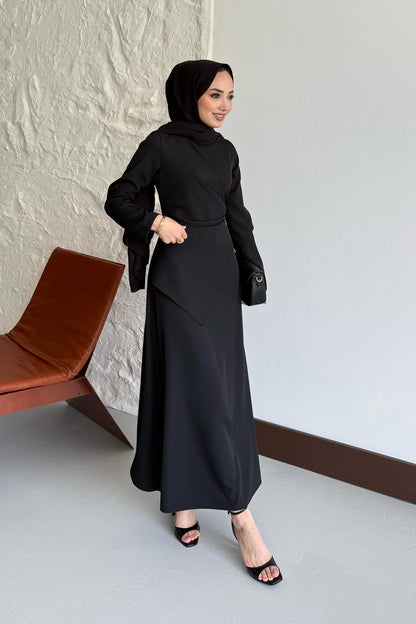 Ajda Pleated Skirt Set Petrol