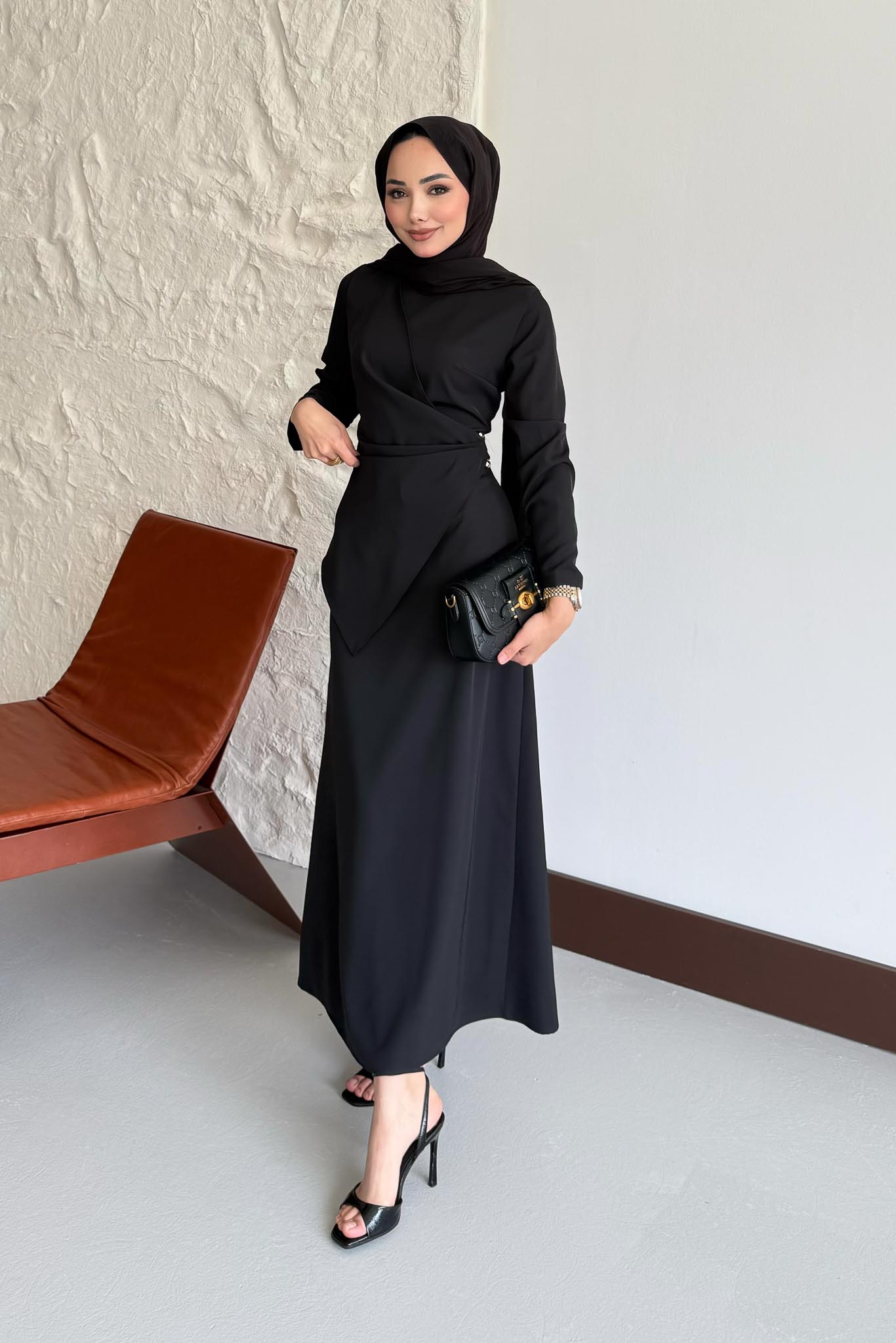 Ajda Pleated Skirt Set Petrol