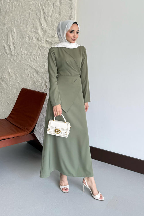 Ajda Pleated Skirt Set Petrol