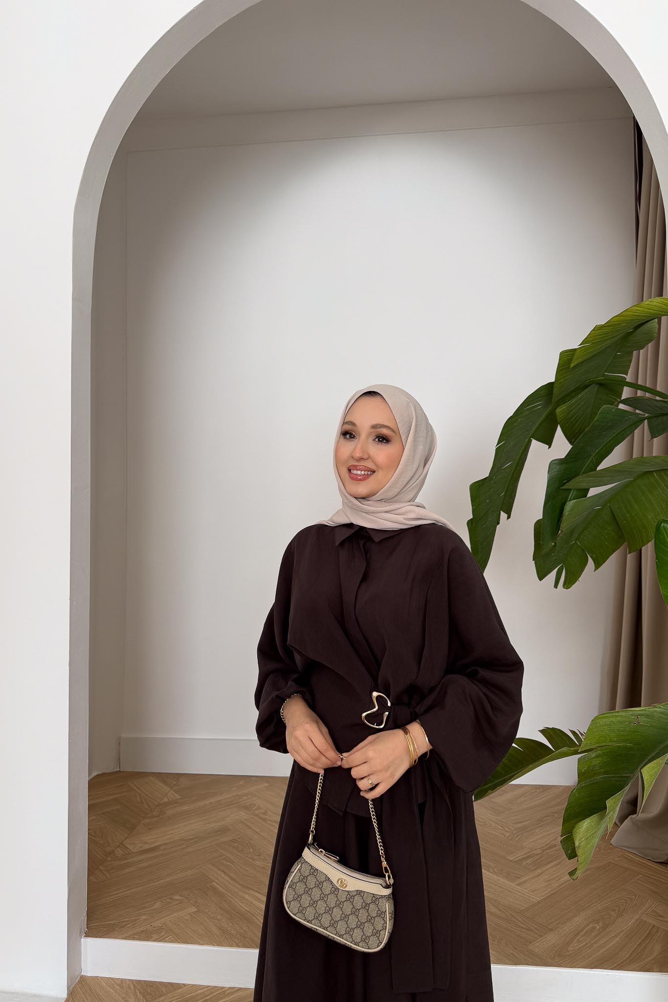 Seyran Pleated Dress Beige