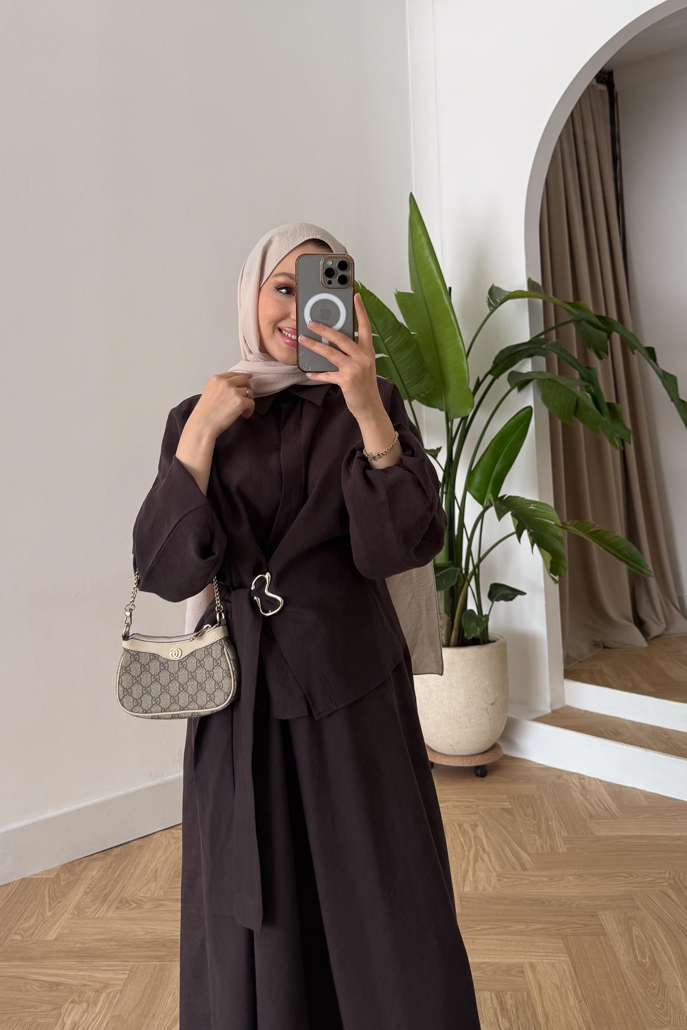 Seyran Pleated Dress Beige