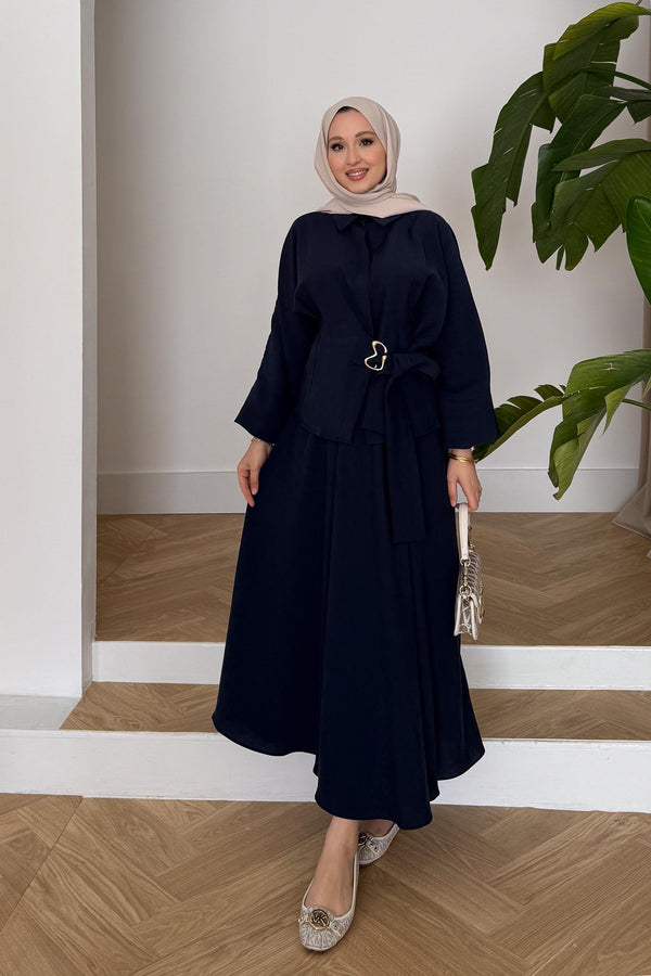 Seyran Pleated Dress Beige