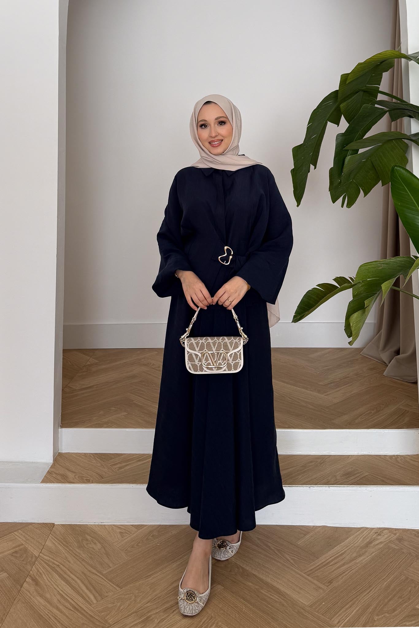 Seyran Pleated Dress Beige