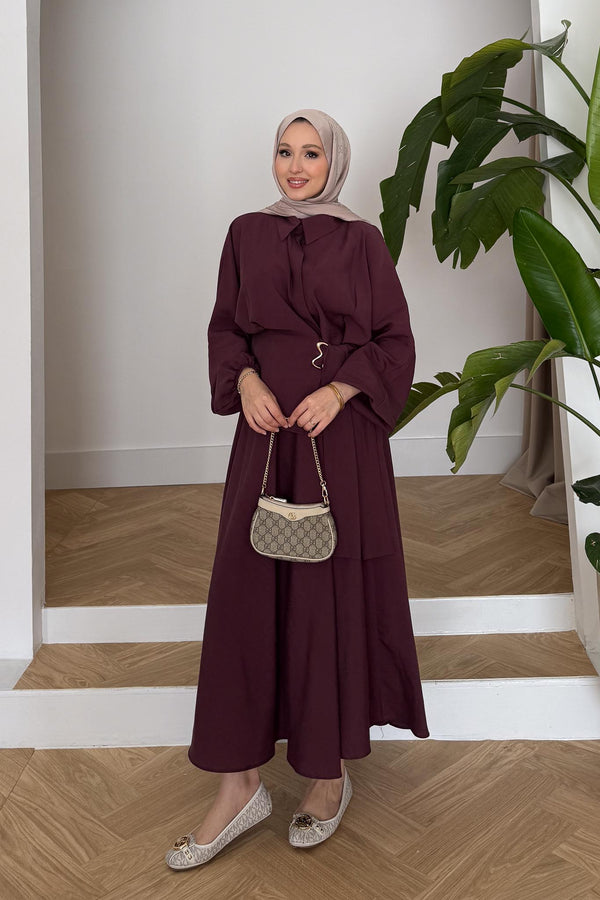 Seyran Pleated Dress Beige