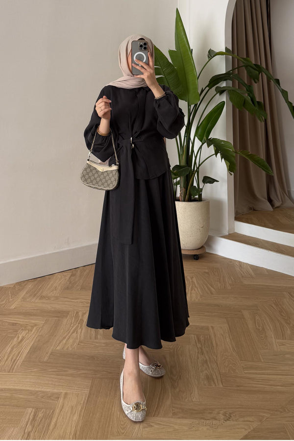 Seyran Pleated Dress Beige