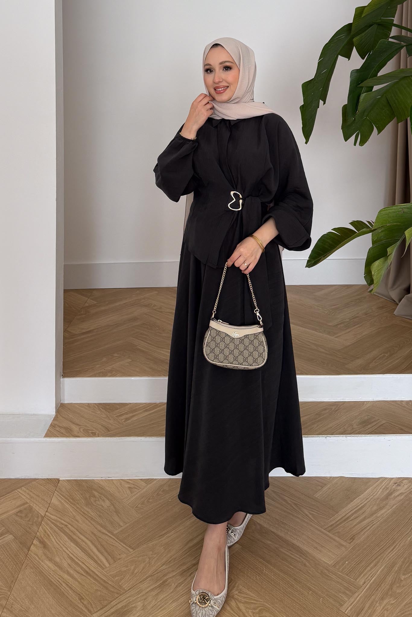 Seyran Pleated Dress Beige