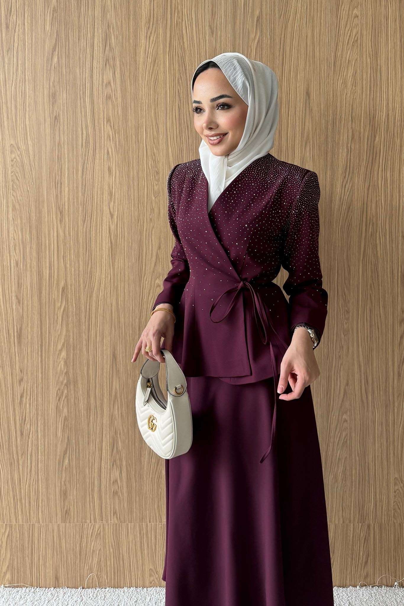Ajda Pleated Skirt Set Petrol