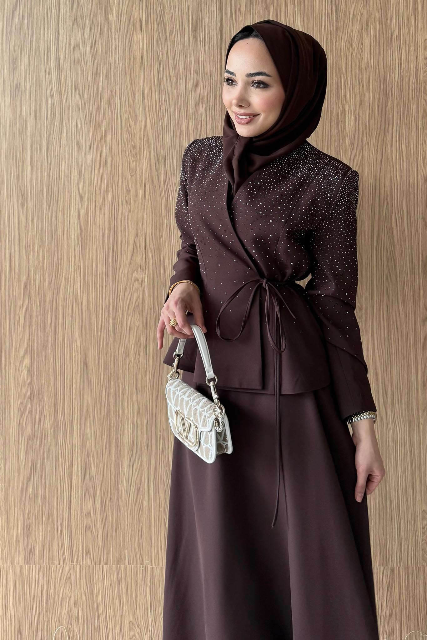 Ajda Pleated Skirt Set Petrol