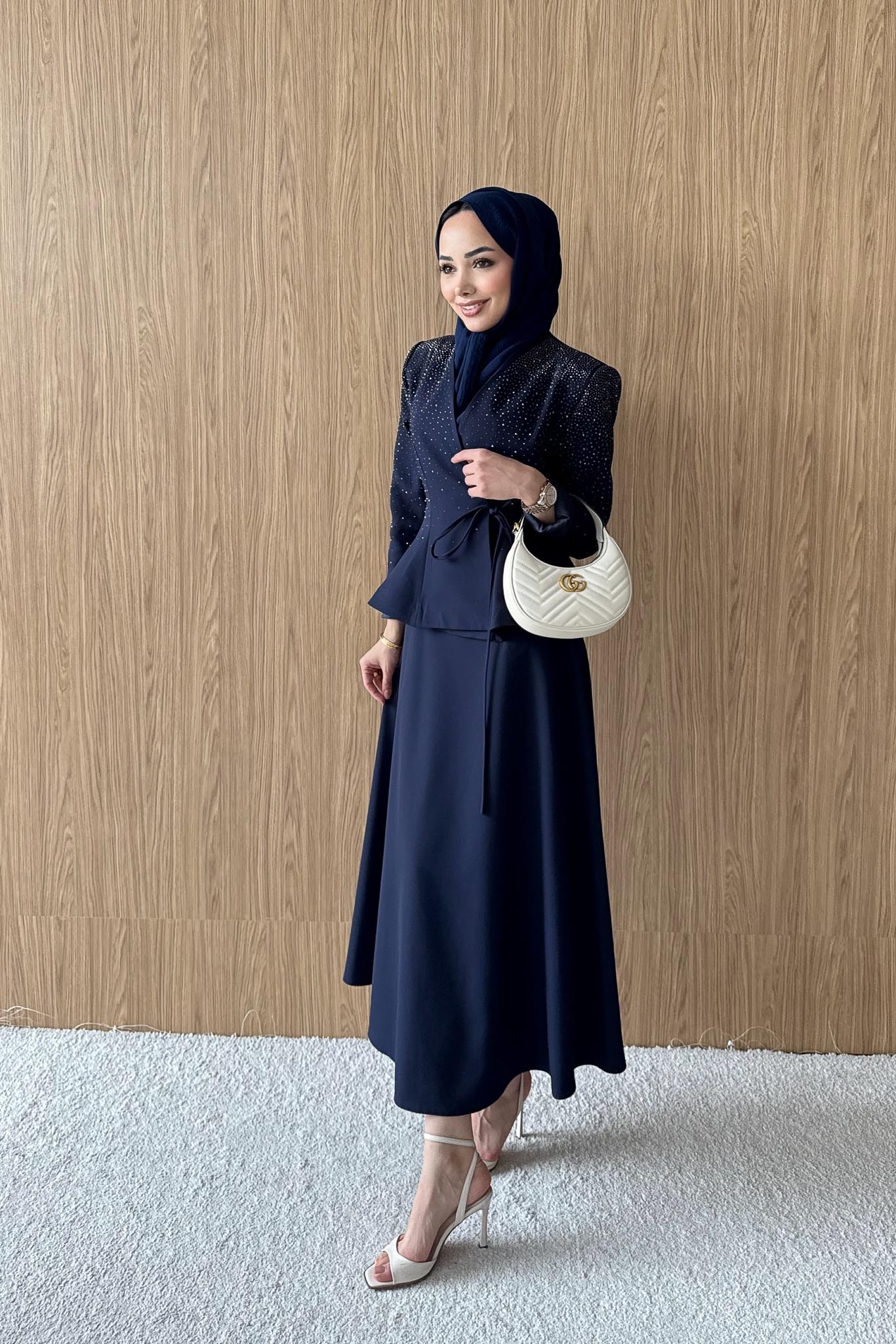 Ajda Pleated Skirt Set Petrol