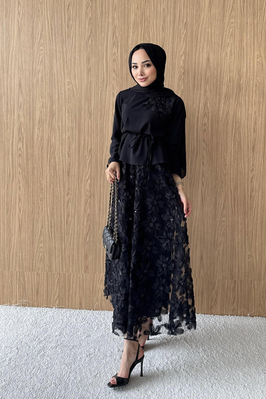 Orkide Dantel Takım Siyah