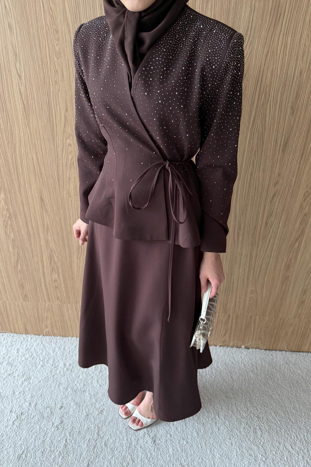 Ajda Pleated Skirt Set Petrol