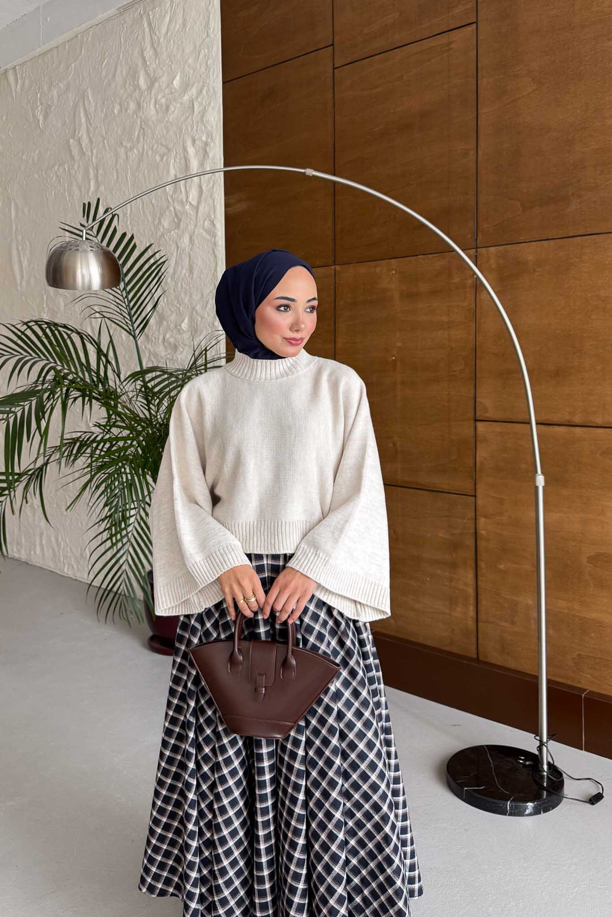 Tied Linen Skirt Beige