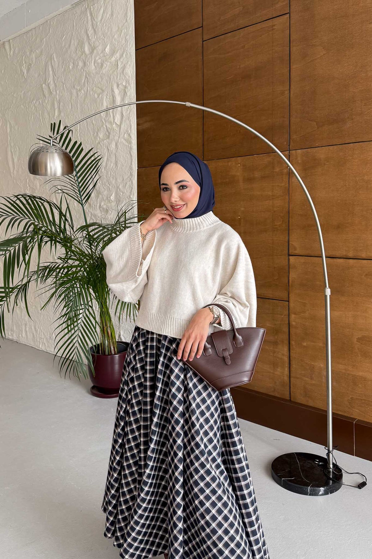 Tied Linen Skirt Beige