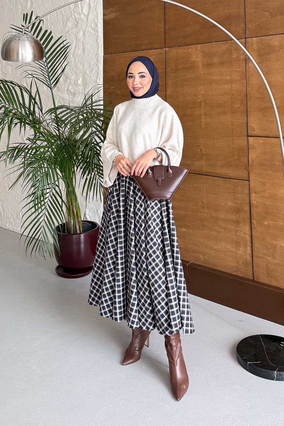 Tied Linen Skirt Beige