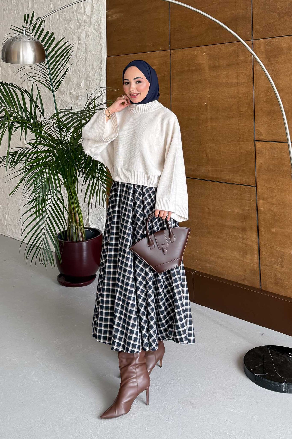 Tied Linen Skirt Beige