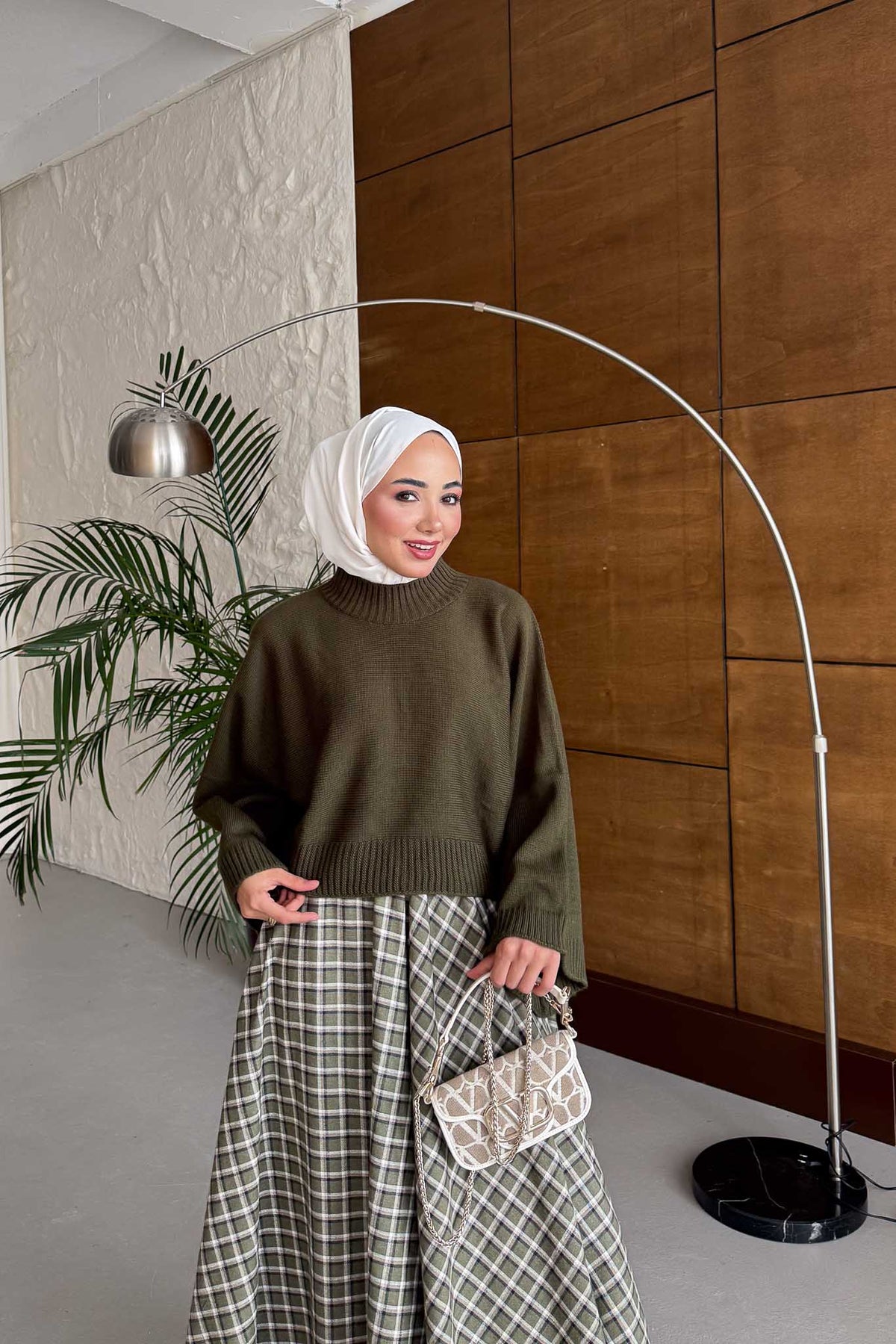 Tied Linen Skirt Beige