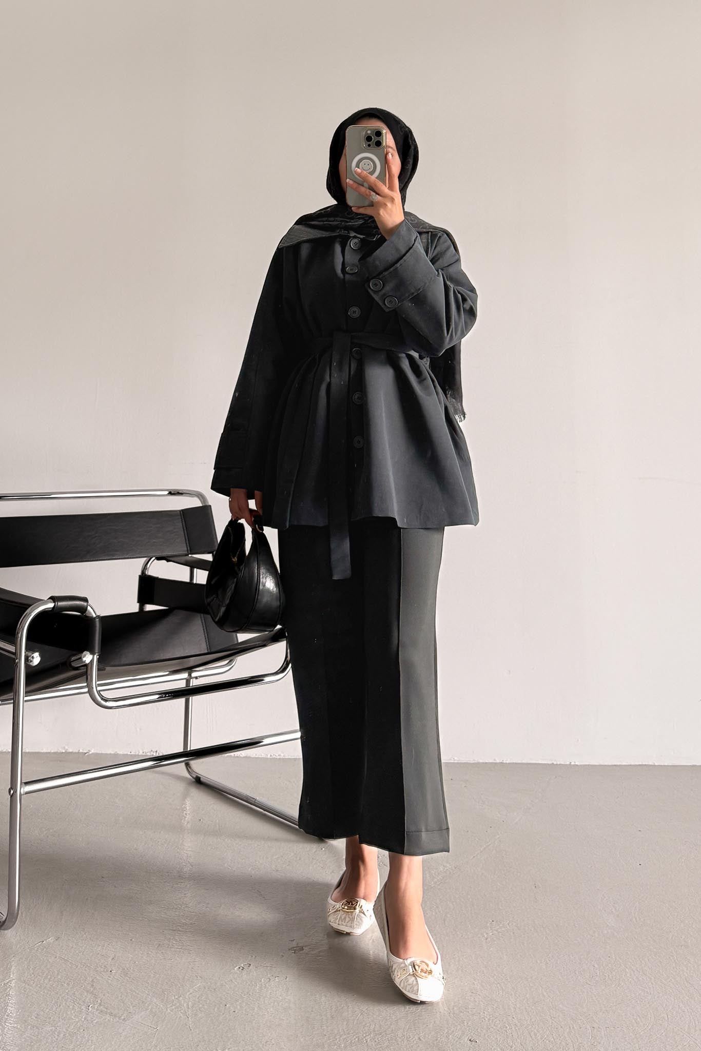 Ajda Pleated Skirt Set Petrol
