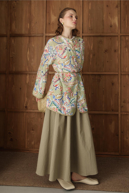 Side Tie Kimono Aqua Green