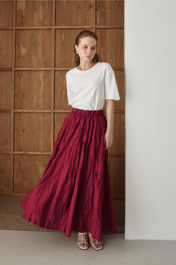 Tied Linen Skirt Beige