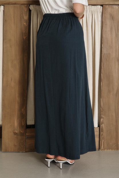 Tied Linen Skirt Beige