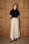 Tied Linen Skirt Beige