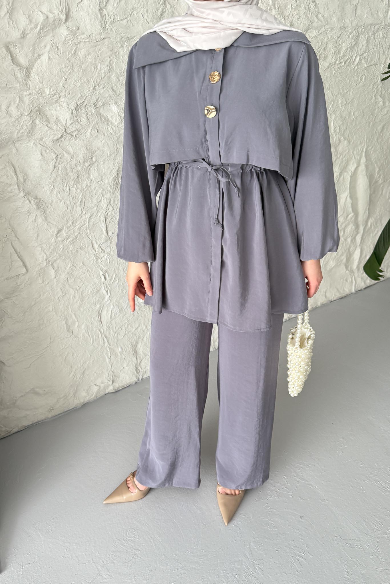 Ajda Pleated Skirt Set Petrol