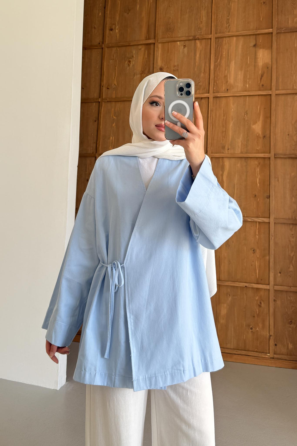 Mati Bağlamalı Kimono Bebe Mavi