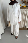 Mati Bağlamalı Kimono Beyaz
