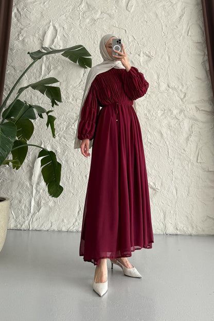 Seyran Pleated Dress Beige