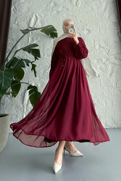 Seyran Pleated Dress Beige
