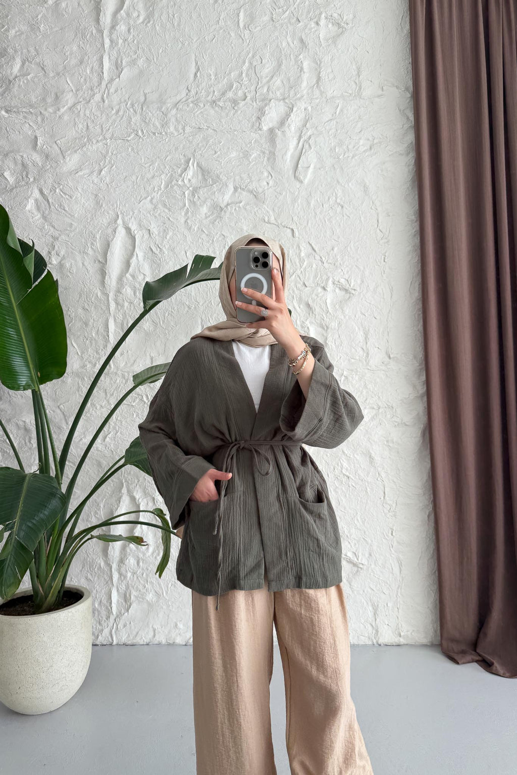 Müslin Kimono Yeşil