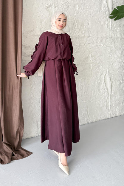 Seyran Pleated Dress Beige