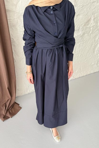 Seyran Pleated Dress Beige
