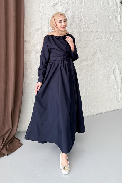Seyran Pleated Dress Beige