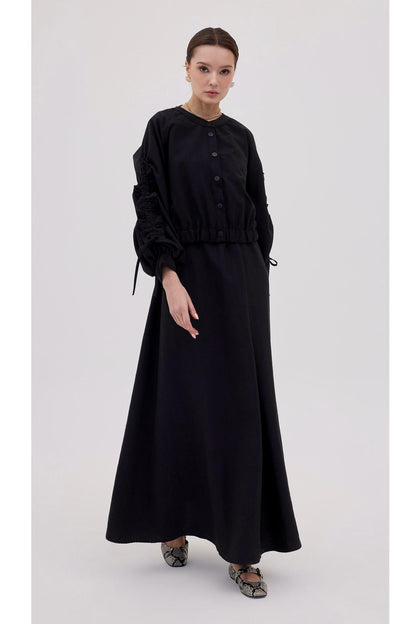 Seyran Pleated Dress Beige