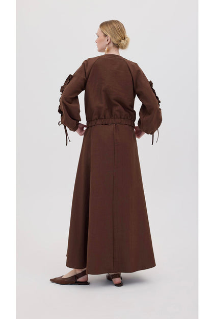 Seyran Pleated Dress Beige